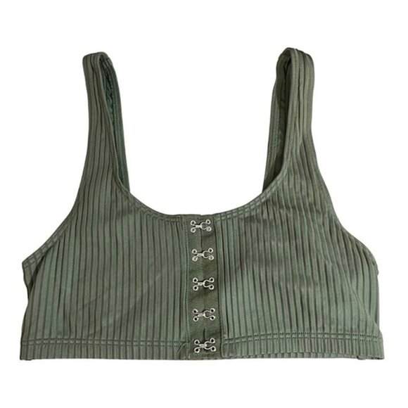 Victoria's Secret swim top M khaki green bikini swim top front open - Picture 8 of 8